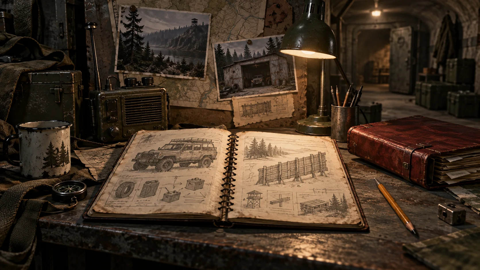 Un carnet de terrain consacré aux véhicules et aux bases.
